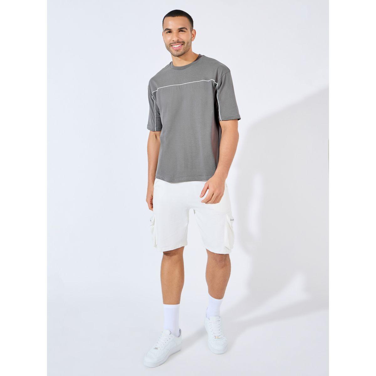 تيشيرت فضفاض بتفاصيل مدروزة مع حزوز-men-clothing-tshirtsandpolos-tshirts-image-2
