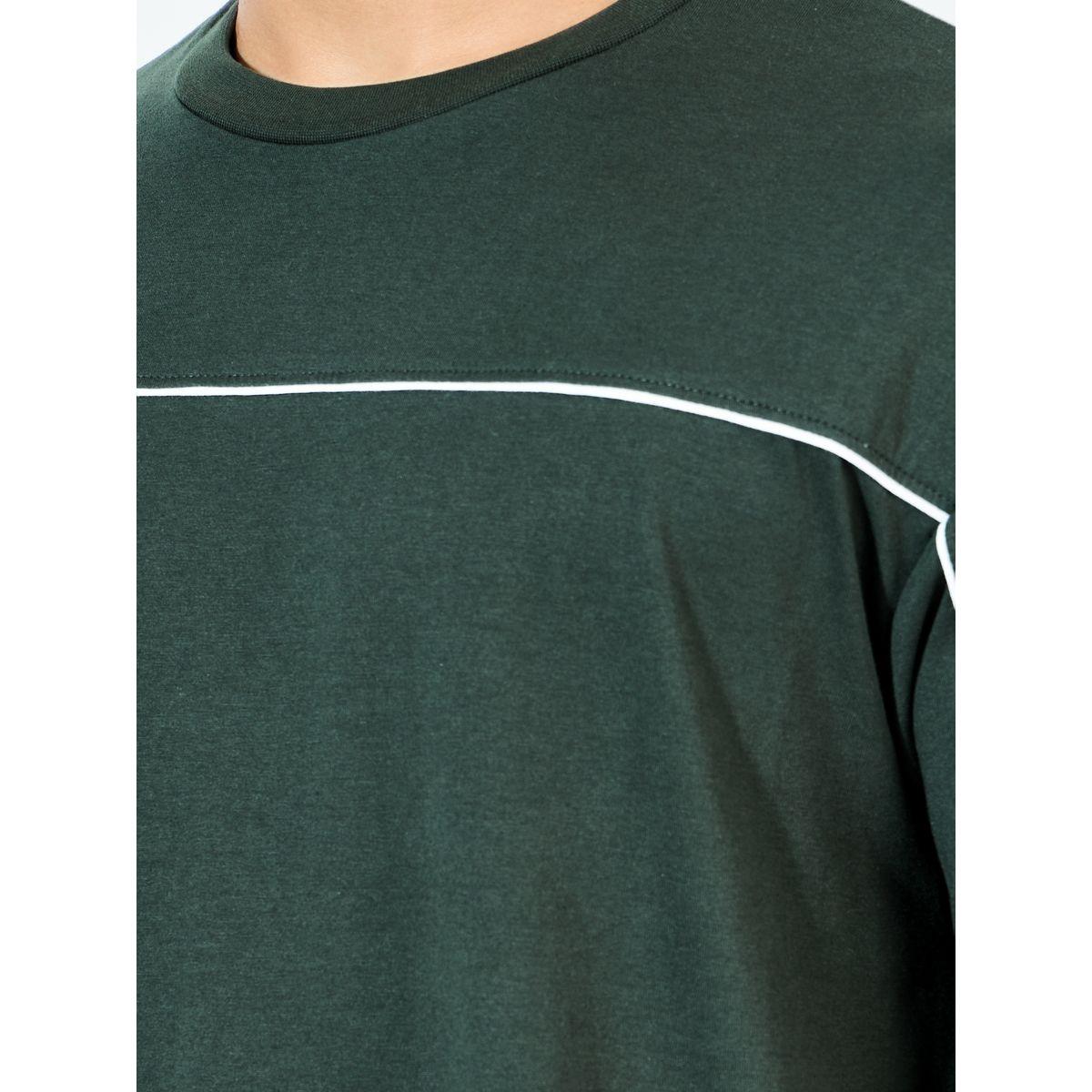 تيشيرت فضفاض بتداخلات مدروزة مع حزوز-men-clothing-tshirtsandpolos-tshirts-image-3