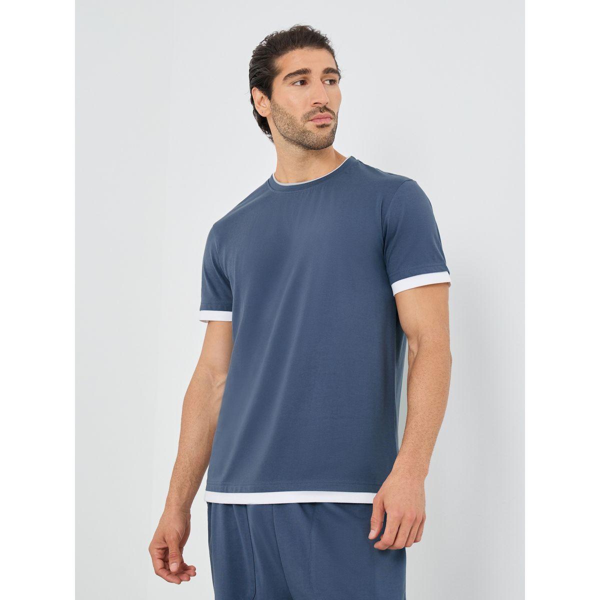 تيشيرت بقصة عادية وتفاصيل مُتباينة-men-clothing-tshirtsandpolos-tshirts-image-1
