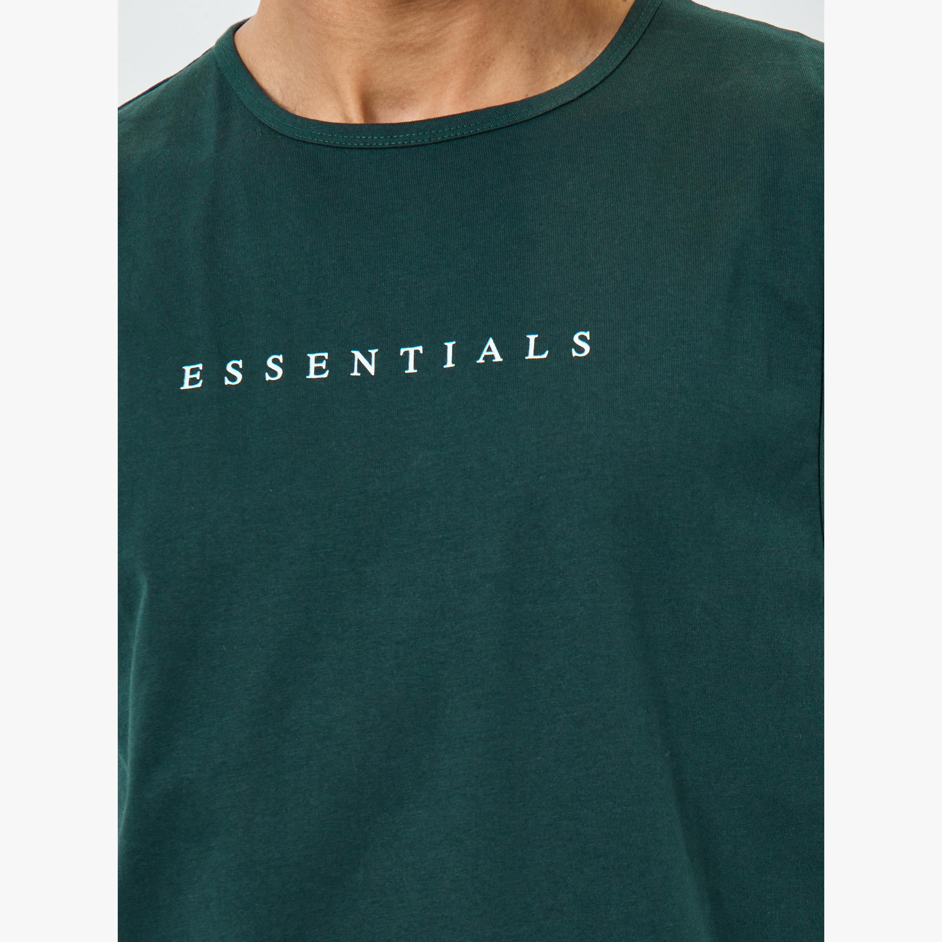 بلوزة تانك قطن بحافة ذراع منخفضة وطبعة بسيطة-men-clothing-tshirtsandpolos-vests-image-4