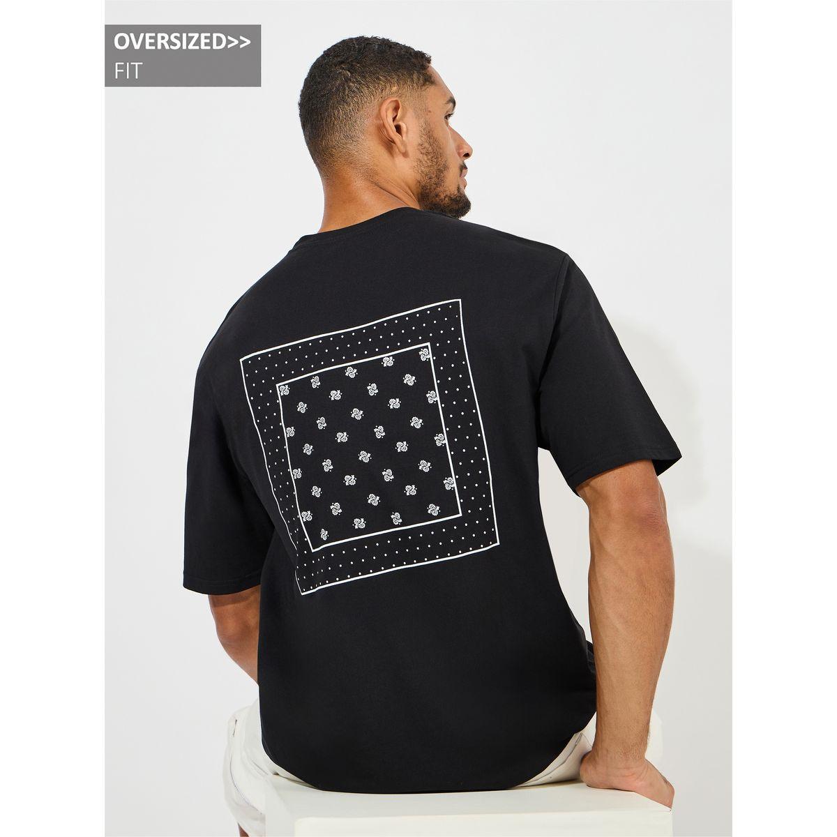 Styli Bandana Print Oversized Pure Cotton T-Shirt-men-clothing-tshirtsandpolos-tshirts-image-1