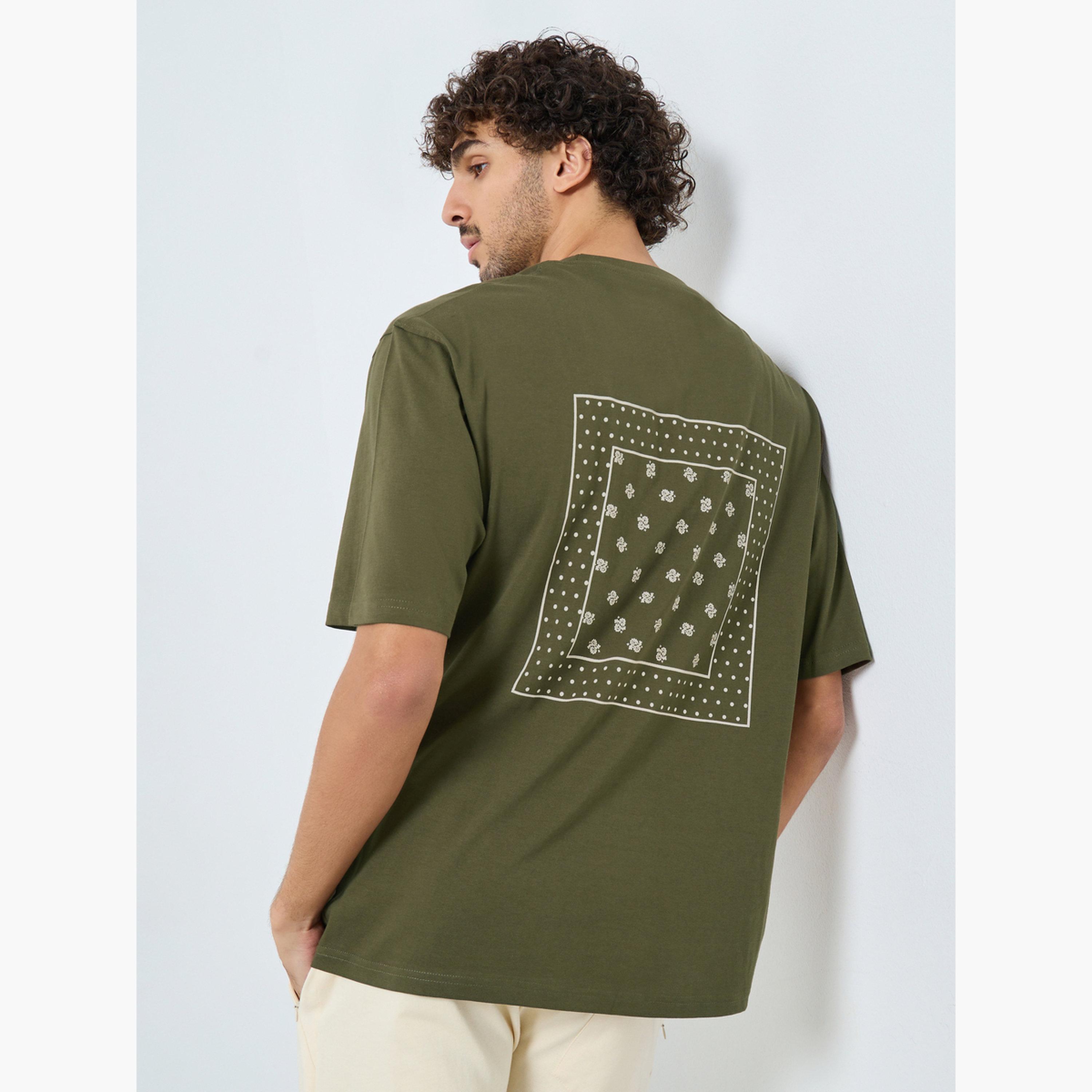 Styli Men Olive Graphic Print Oversized Cotton T-Shirt-men-clothing-tshirtsandpolos-tshirts-image-4