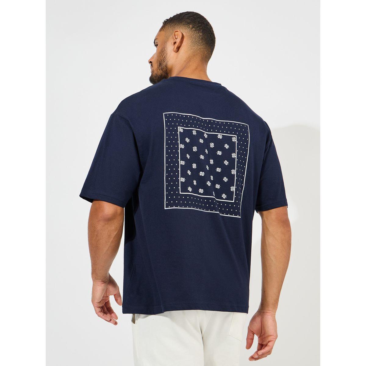 Styli Bandana Print Oversized Pure Cotton T-Shirt-men-clothing-tshirtsandpolos-tshirts-image-1