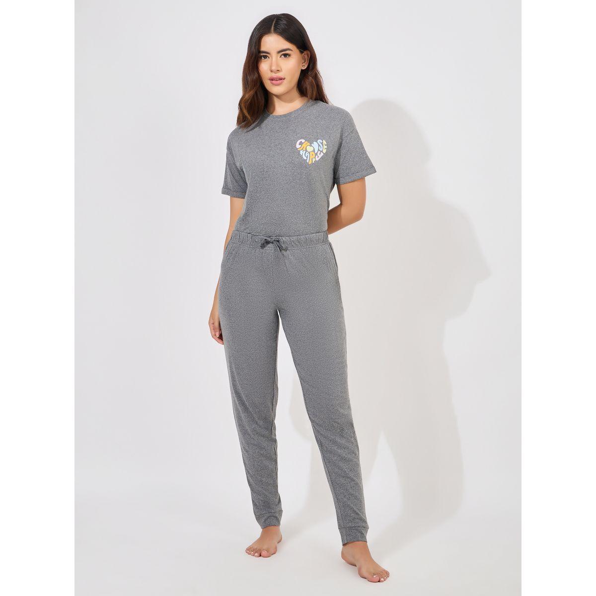 Styli Unwind Heart Graphic Drop Shoulder T-Shirt & Cuffed Pyjama Set-women-clothing-nightwear-pyjamas-longsets-image-1