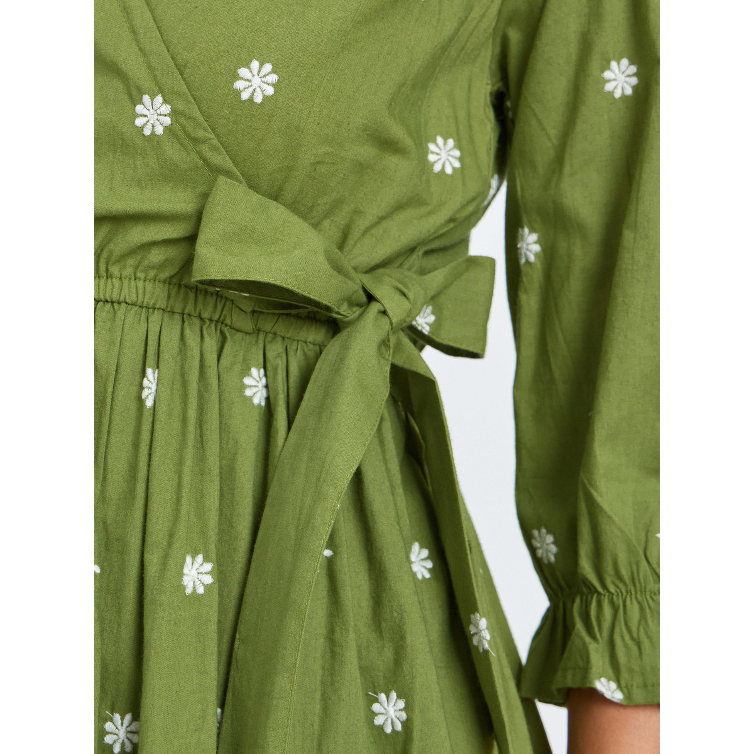 فستان ميدي مطرز بأكمام 3/4-women-clothing-dresses-image-5