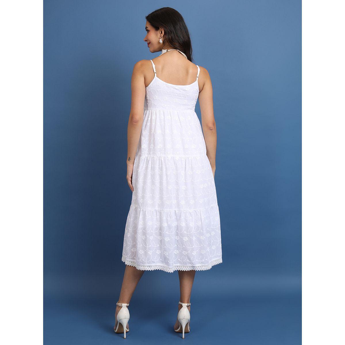 فستان ميدي مُطرّز بزهور مع كسرات كيتش × ستايلي-women-clothing-dresses-image-2