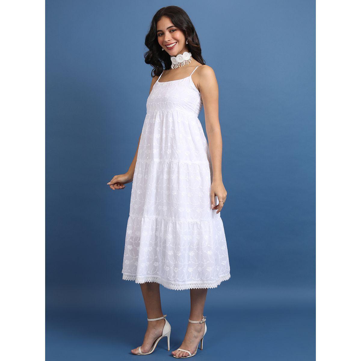 فستان ميدي مُطرّز بزهور مع كسرات كيتش × ستايلي-women-clothing-dresses-image-4