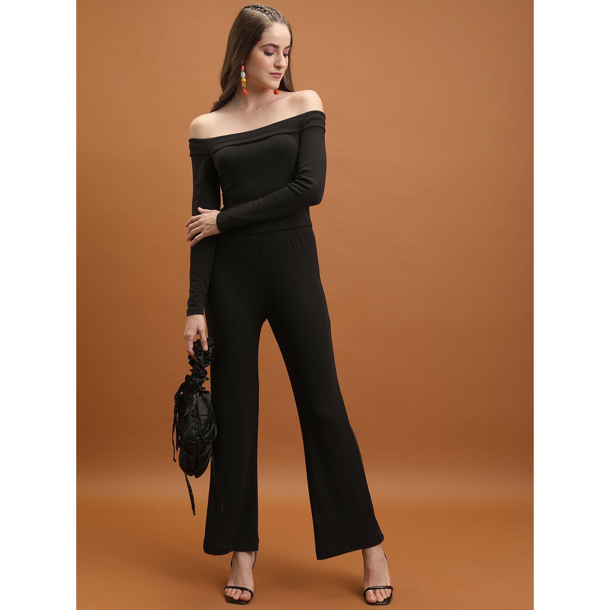 Tokyo Talkies X Styli  Solid Off Shoulder Top & Flared Pants Co-Ord-women-clothing-coordsets-image-1