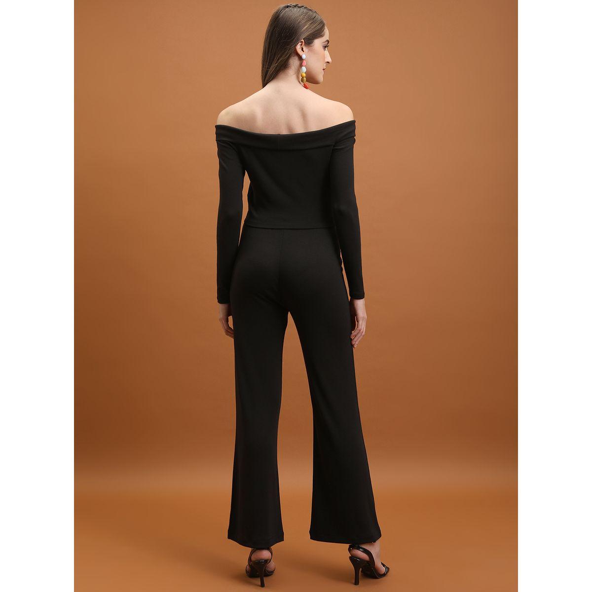 Tokyo Talkies X Styli  Solid Off Shoulder Top & Flared Pants Co-Ord-women-clothing-coordsets-image-2
