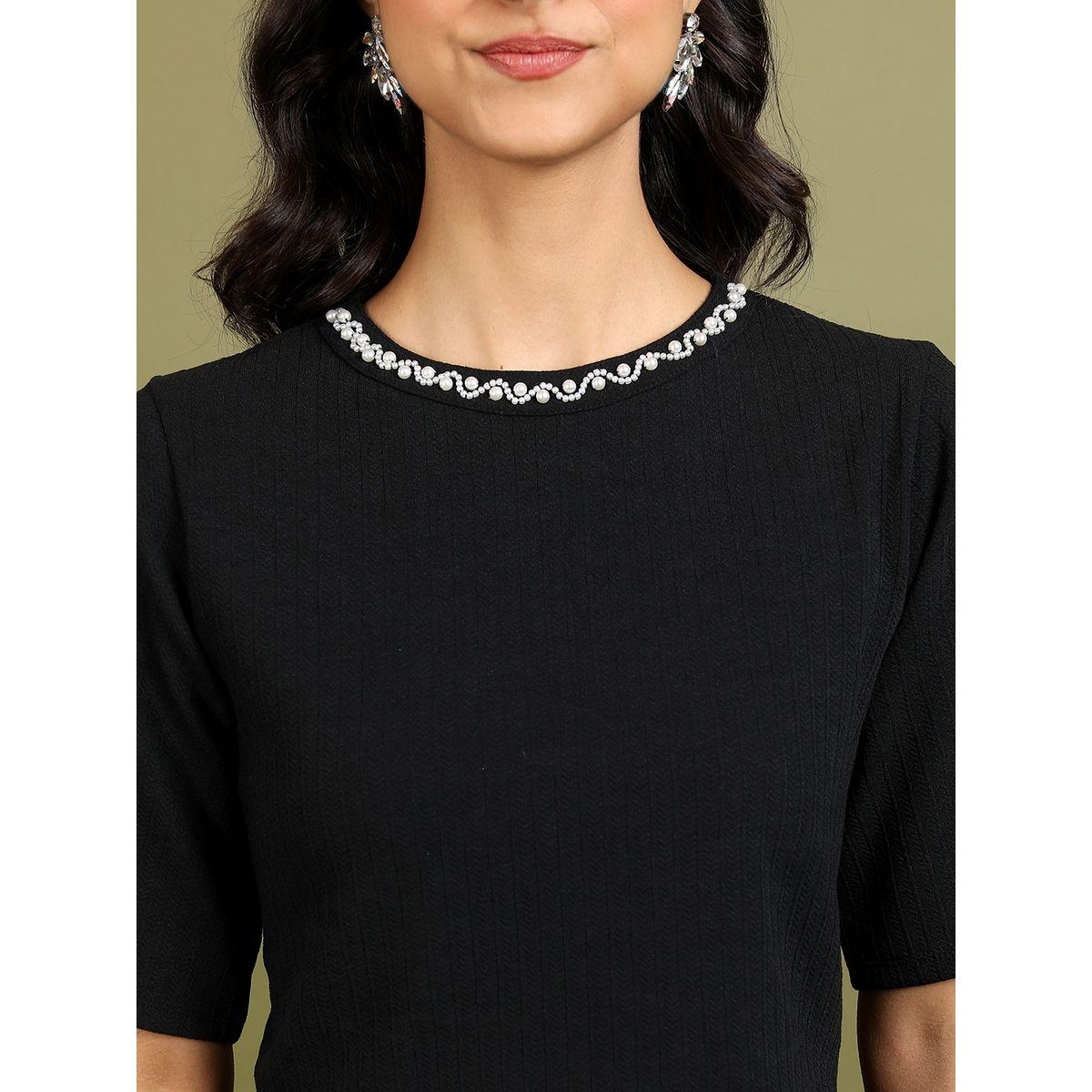 Tokyo Talkies X Styli  Boxy Fit Embellished Neck Ribbed Crop Top-women-clothing-shirtsandblouses-blouses-image-5