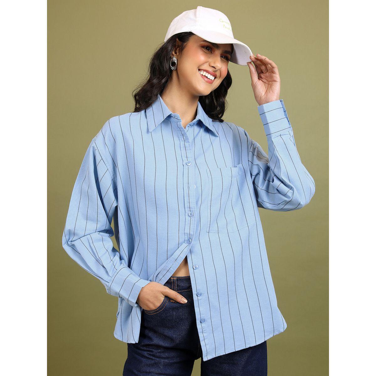 بلوزة واسعة مخططة مع اكمام طويلة طوكيو توكيز × ستايلي-women-clothing-shirtsandblouses-shirts-image-1