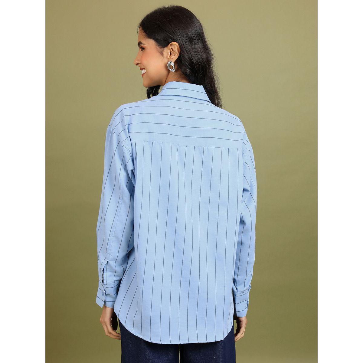 بلوزة واسعة مخططة مع اكمام طويلة طوكيو توكيز × ستايلي-women-clothing-shirtsandblouses-shirts-image-2