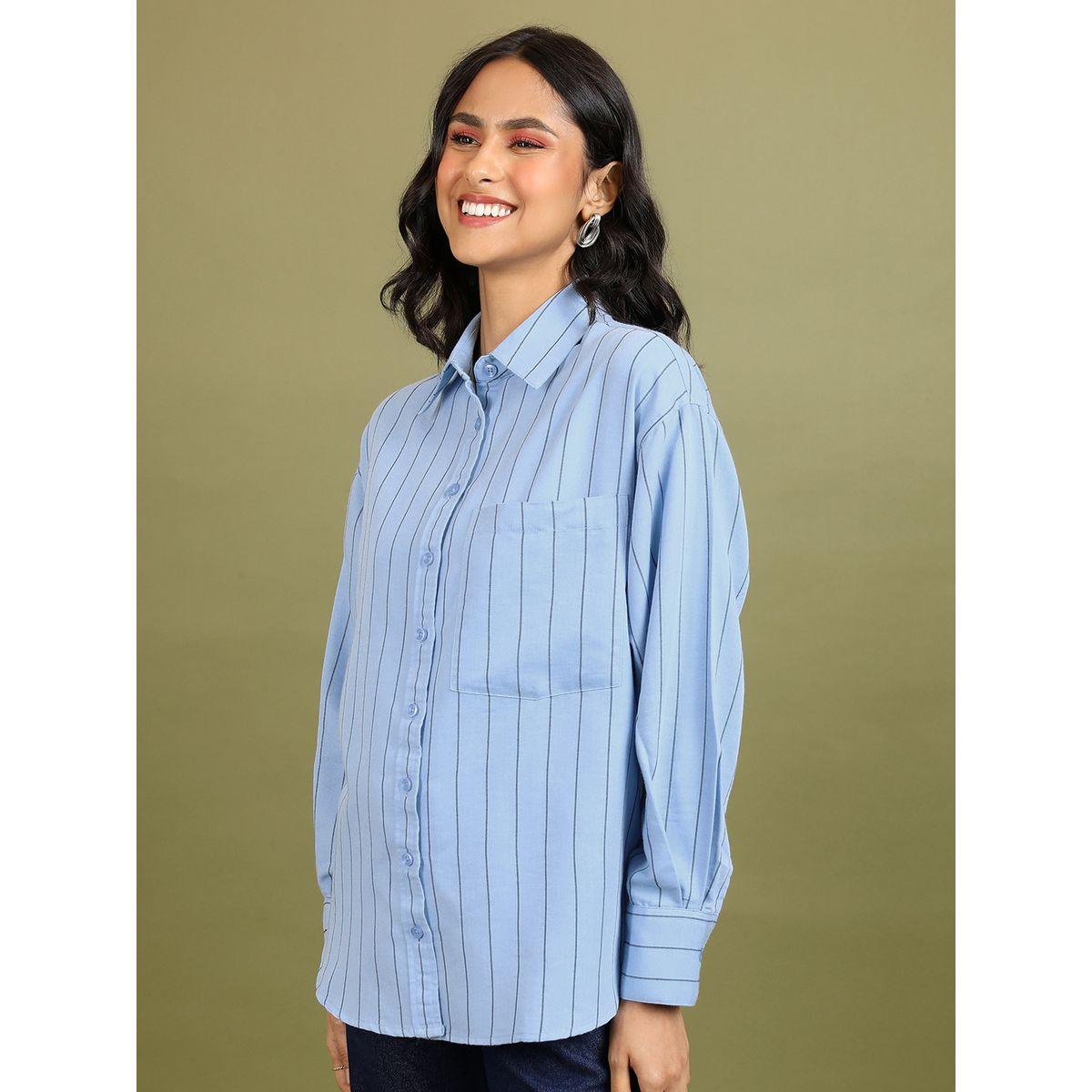 بلوزة واسعة مخططة مع اكمام طويلة طوكيو توكيز × ستايلي-women-clothing-shirtsandblouses-shirts-image-3