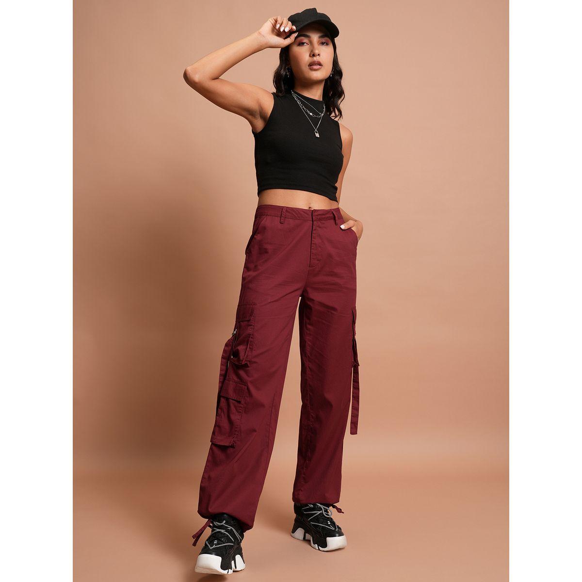 Tokyo Talkies X Styli  High Rise Cargo Pants with Buckle Detail-women-clothing-bottoms-trousers-image-4