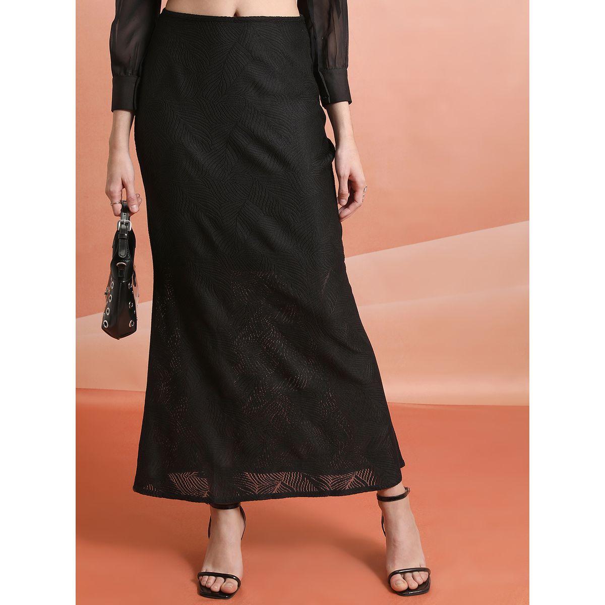 Tokyo Talkies X Styli  Textured A-Line Maxi Skirt-women-clothing-bottoms-skirts-image-1