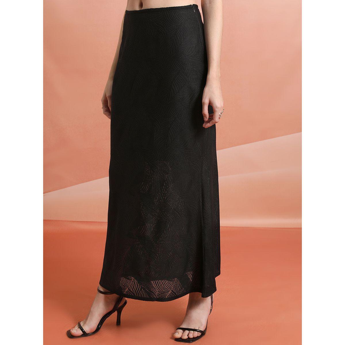 Tokyo Talkies X Styli  Textured A-Line Maxi Skirt-women-clothing-bottoms-skirts-image-3