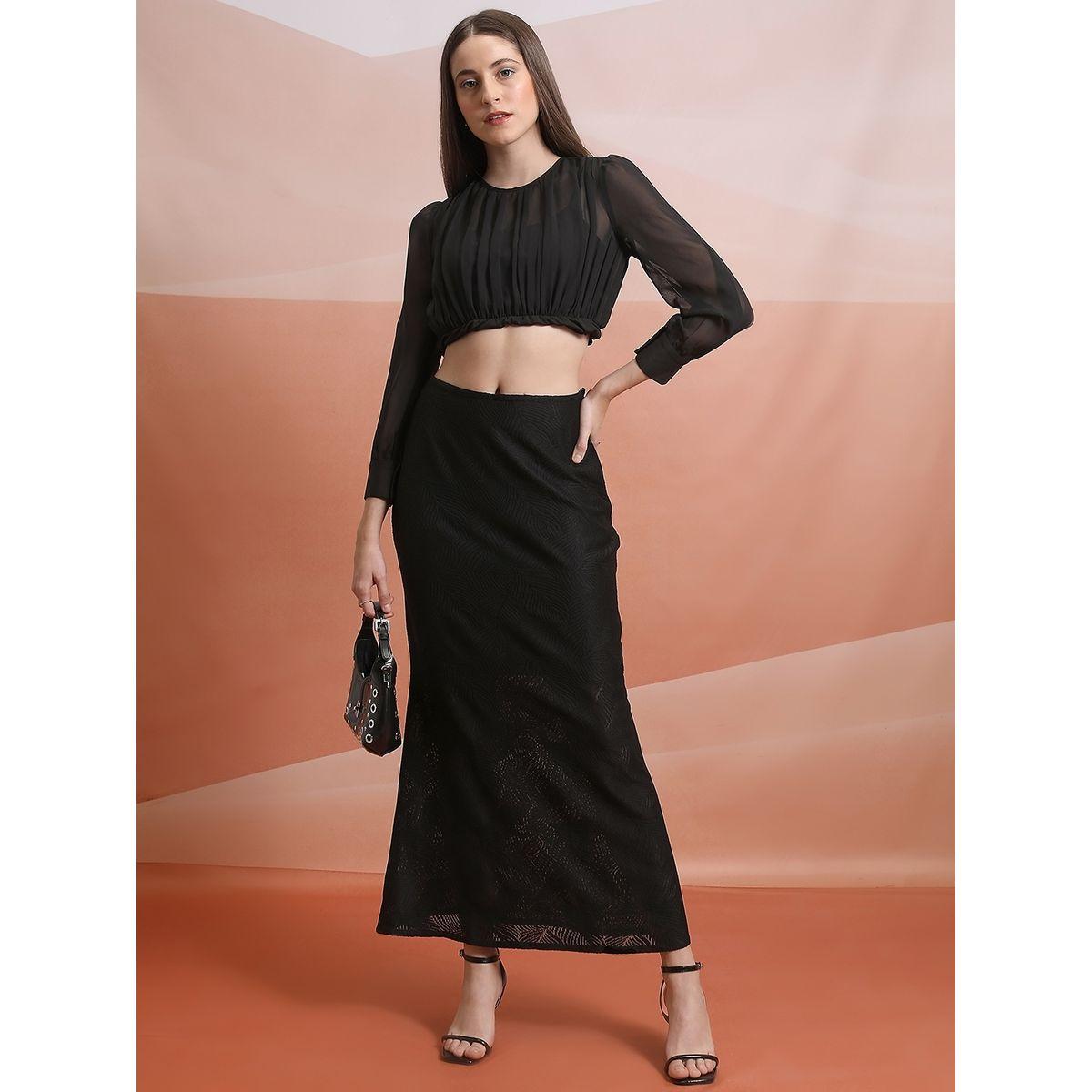 تنورة طويل بتفاصيل بارزة الملمس طوكيو توكيز × ستايلي-women-clothing-bottoms-skirts-image-4