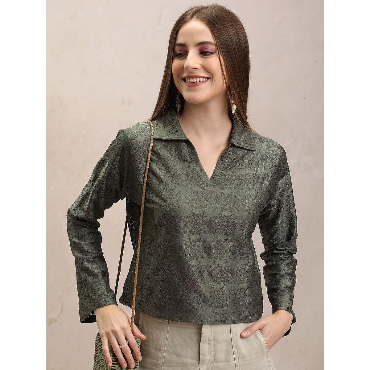 بلوزة مزخرفة بزهور مع اكمام قصيرة طوكيو توكيز × ستايلي-women-clothing-shirtsandblouses-blouses-image-1