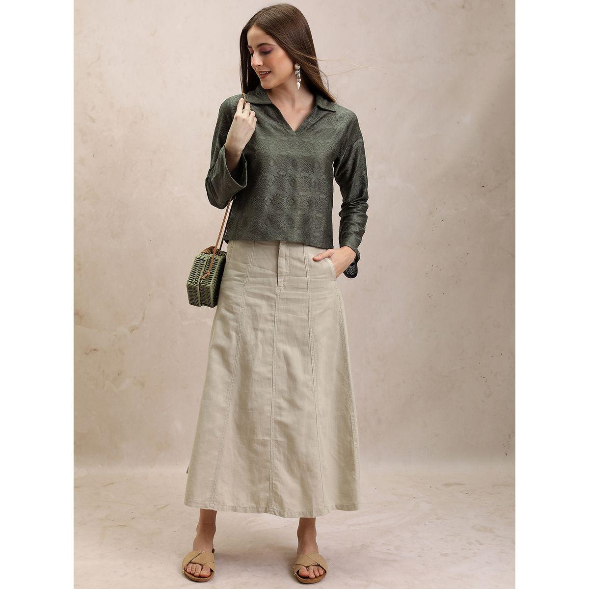 Tokyo Talkies X Styli  Floral Textured Collared Top with Long Sleeves-women-clothing-shirtsandblouses-blouses-image-4