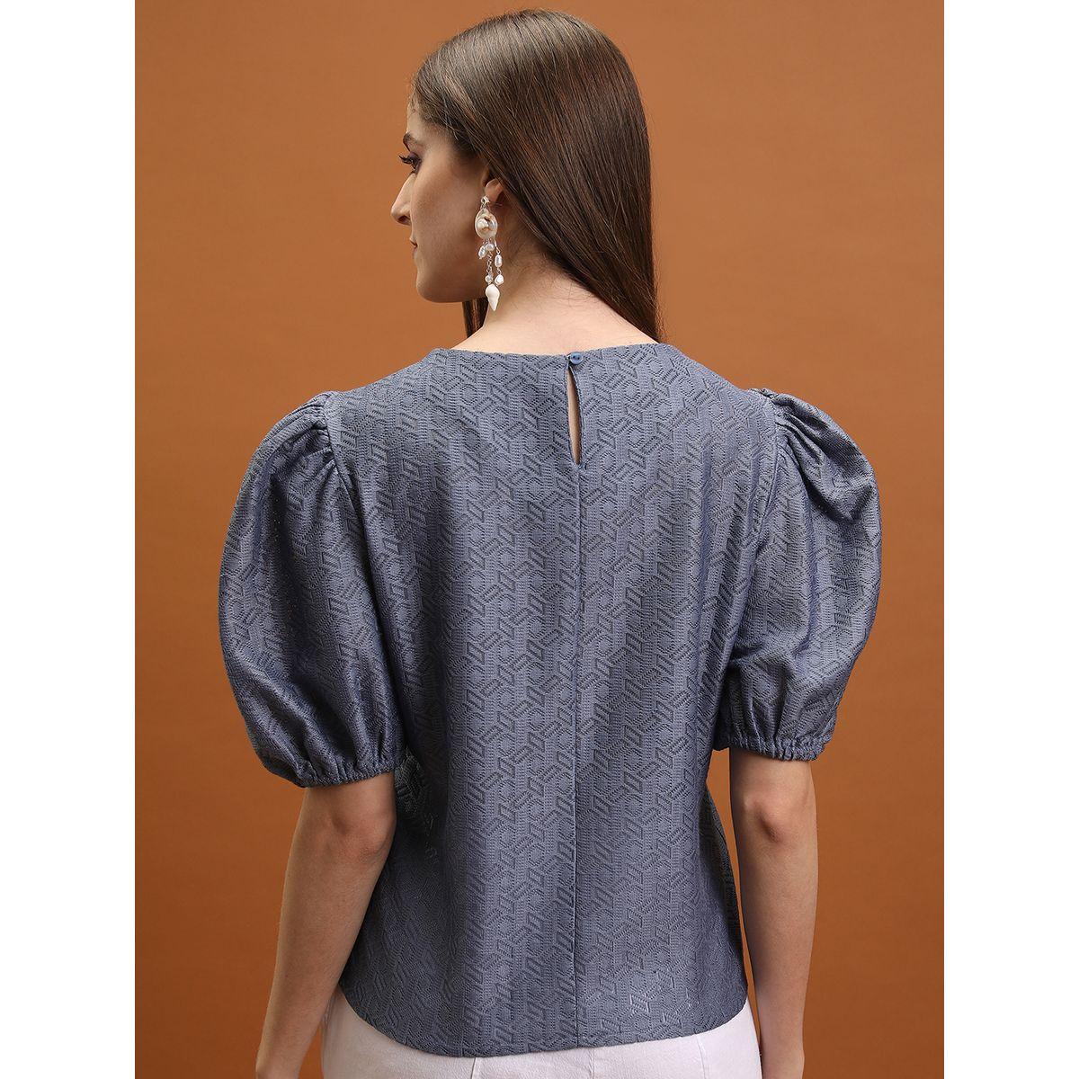 بلوزة بتصميم خاص مع ياقة دائرية طوكيو توكيز × ستايلي-women-clothing-shirtsandblouses-blouses-image-2