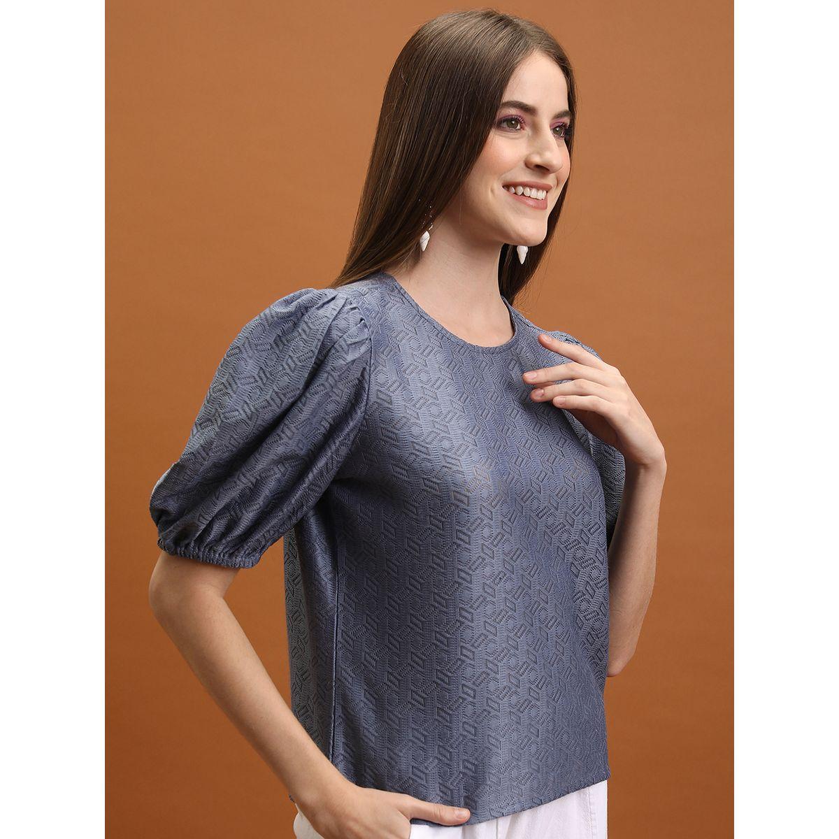 بلوزة بتصميم خاص مع ياقة دائرية طوكيو توكيز × ستايلي-women-clothing-shirtsandblouses-blouses-image-6