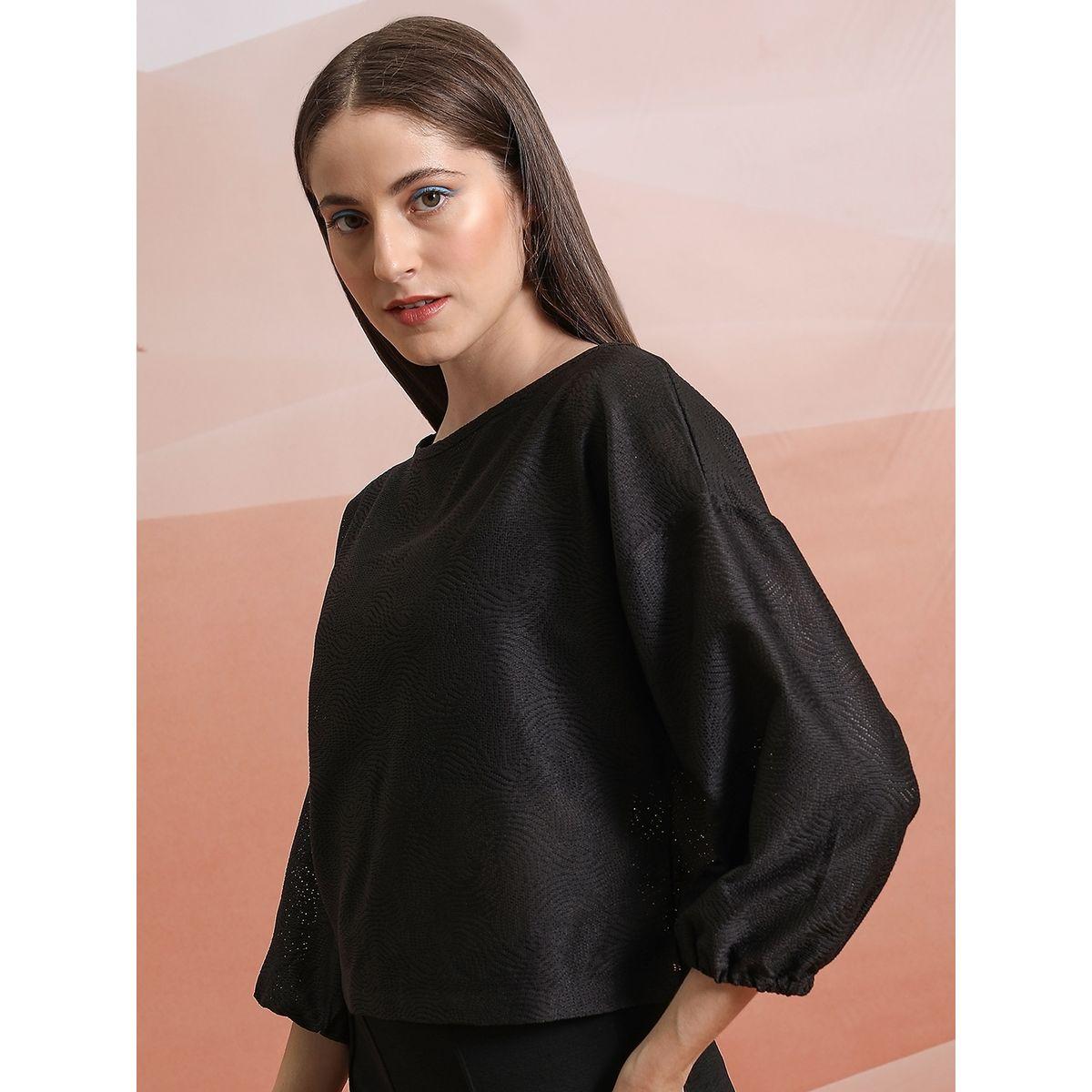 بلوزة بتفاصيل بارزة الملمس واكمام طويلة طوكيو توكيز × ستايلي-women-clothing-shirtsandblouses-blouses-image-3