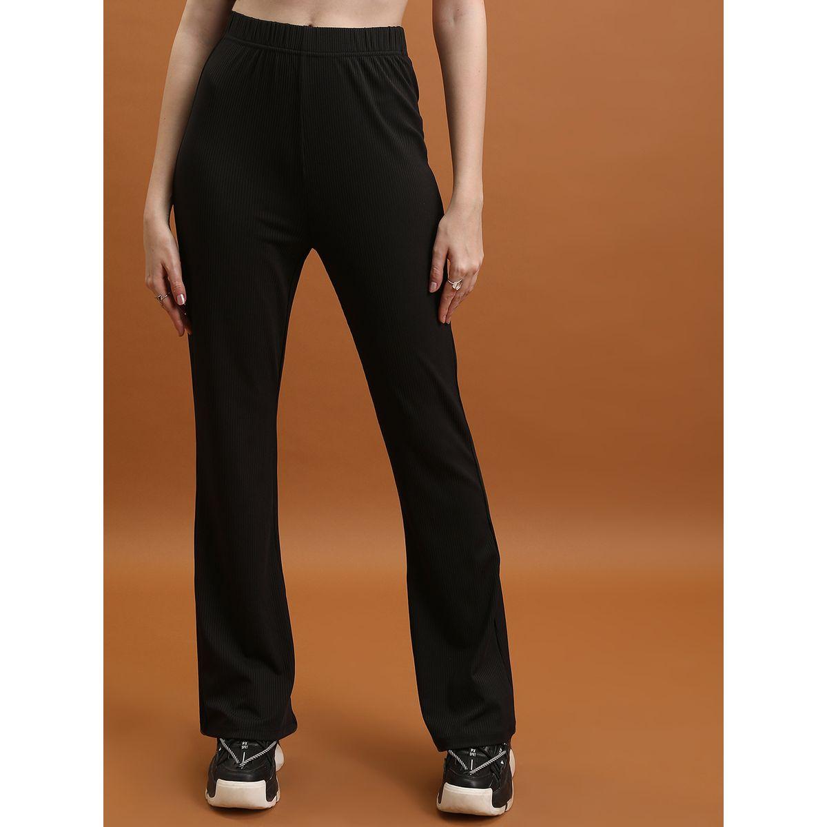Tokyo Talkies X Styli  Mid Rise Ribbed Flared Pants-women-clothing-bottoms-trousers-image-1