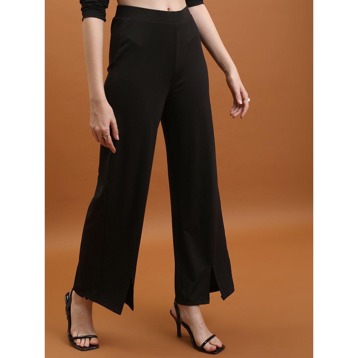 Tokyo Talkies X Styli  Ribbed Slit Detail Wide Leg Pants-women-clothing-bottoms-trousers-image-6