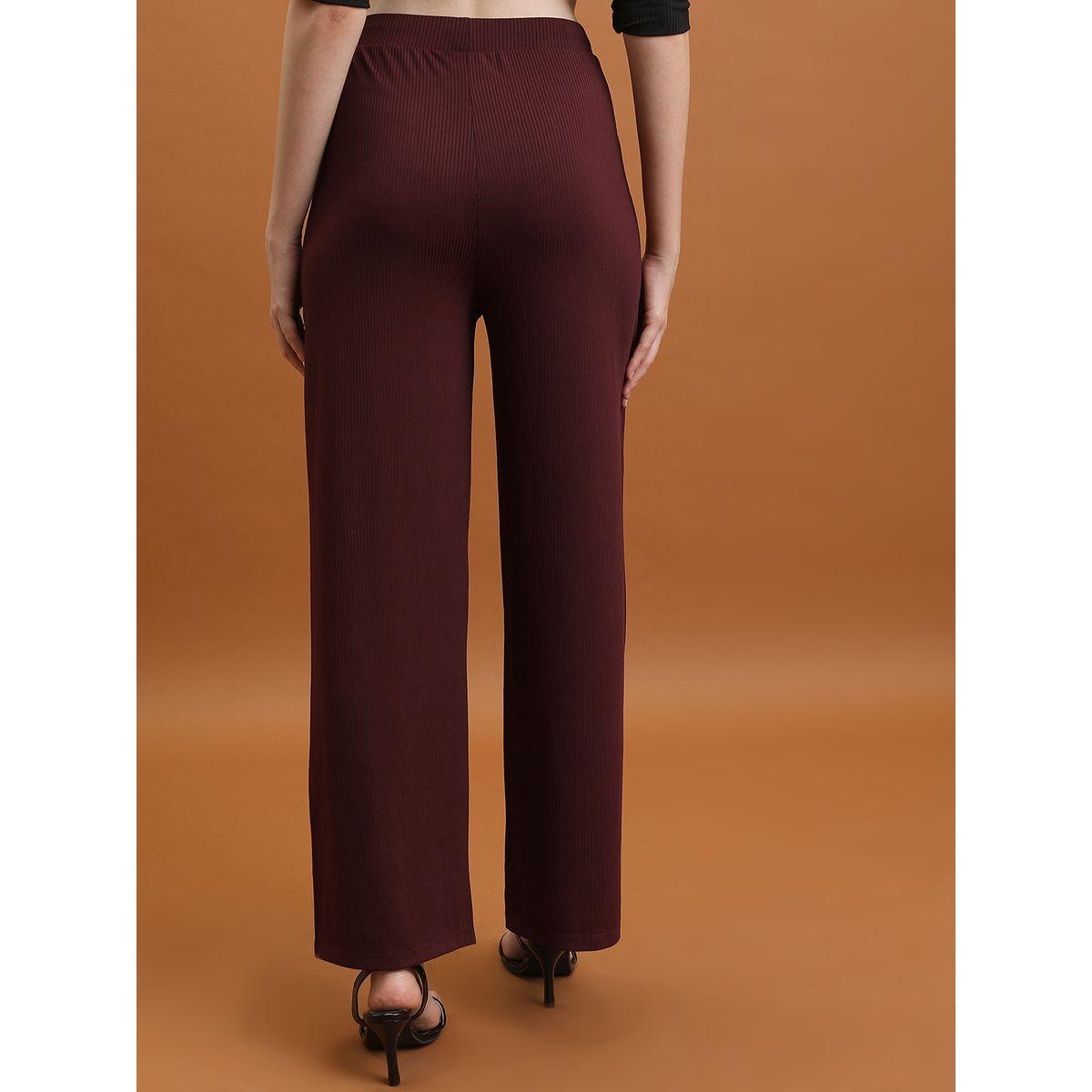 بنطال مضلع مع ارجل واسعة وشق طوكيو توكيز × ستايلي-women-clothing-bottoms-trousers-image-2