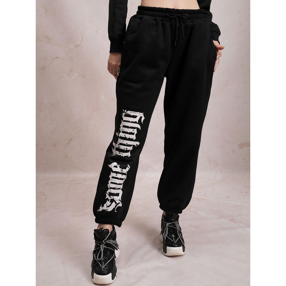جوغر بطبعة تايبوجرافي مع رباط خصر طوكيو توكيز × ستايلي-women-clothing-bottoms-joggers-image-1