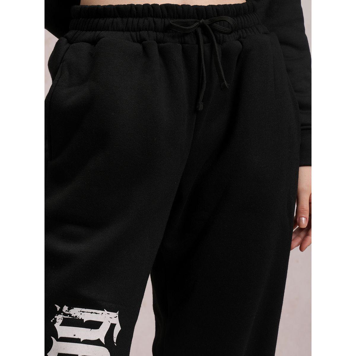 جوغر بطبعة تايبوجرافي مع رباط خصر طوكيو توكيز × ستايلي-women-clothing-bottoms-joggers-image-5