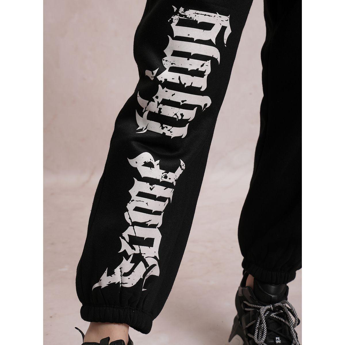 جوغر بطبعة تايبوجرافي مع رباط خصر طوكيو توكيز × ستايلي-women-clothing-bottoms-joggers-image-7