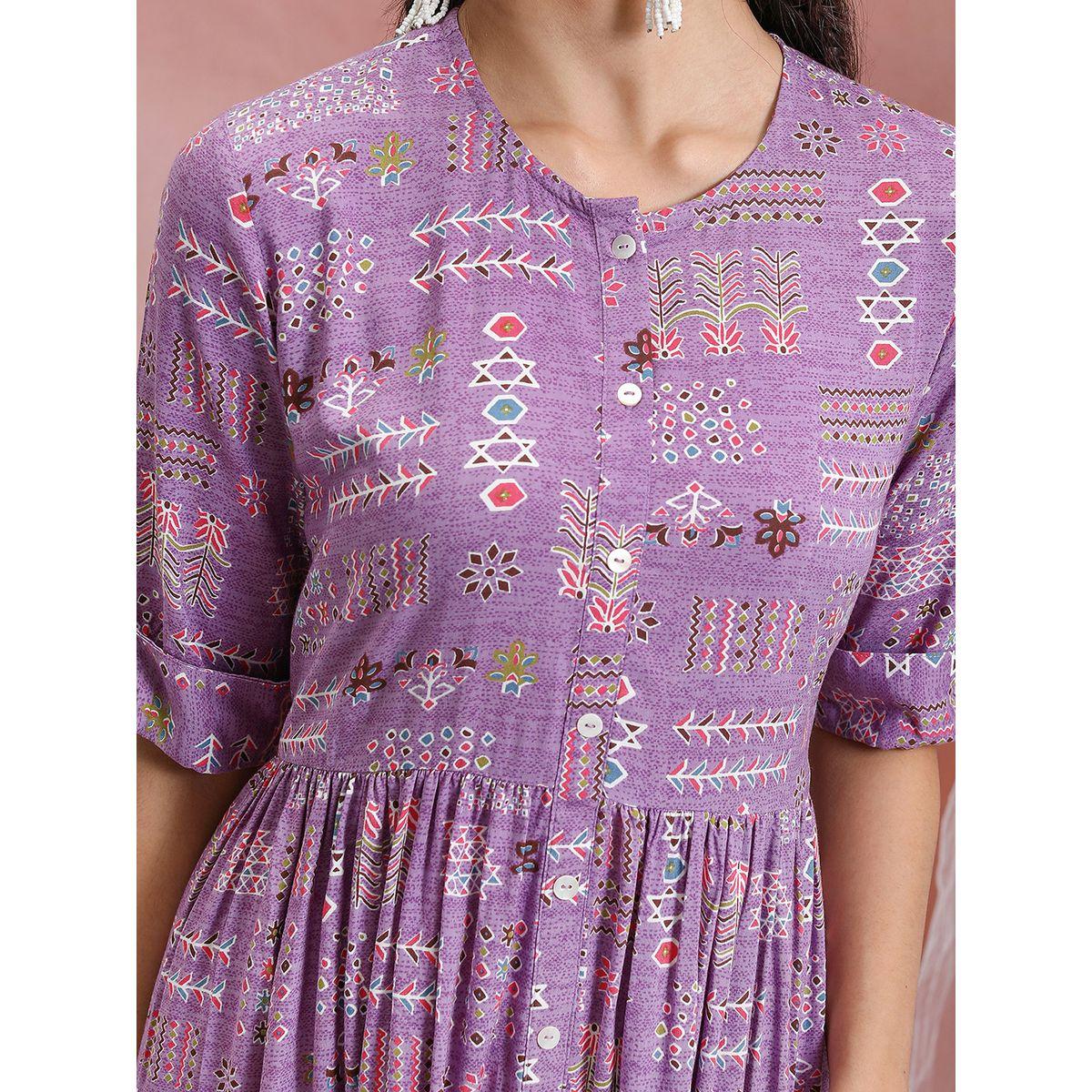 Vishudh X Styli  Boho Tribal Print A-Line Midi Dress-women-clothing-dresses-image-5