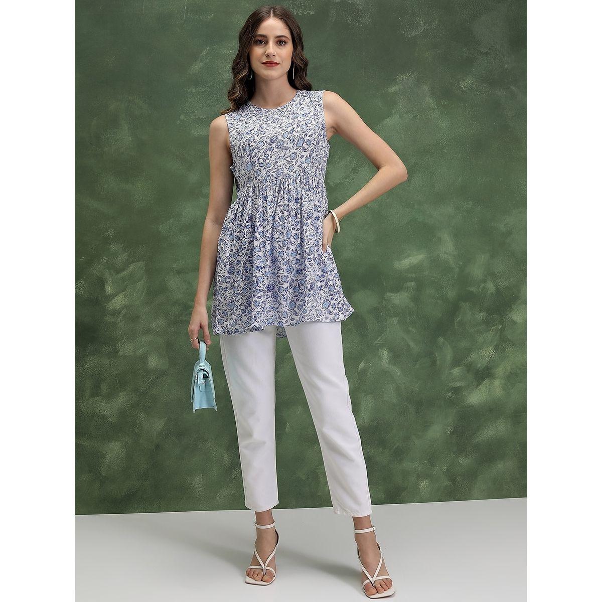 Vishudh X Styli  Floral Print Sleeveless A-Line Top-women-clothing-shirtsandblouses-blouses-image-4