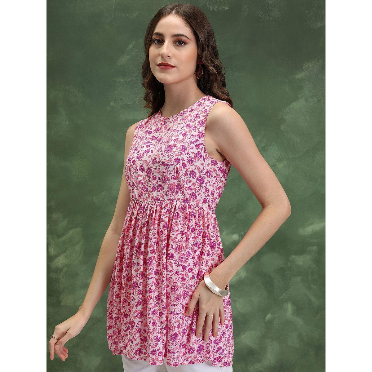 Vishudh X Styli  Floral Print Sleeveless A-Line Top-women-clothing-shirtsandblouses-blouses-image-3