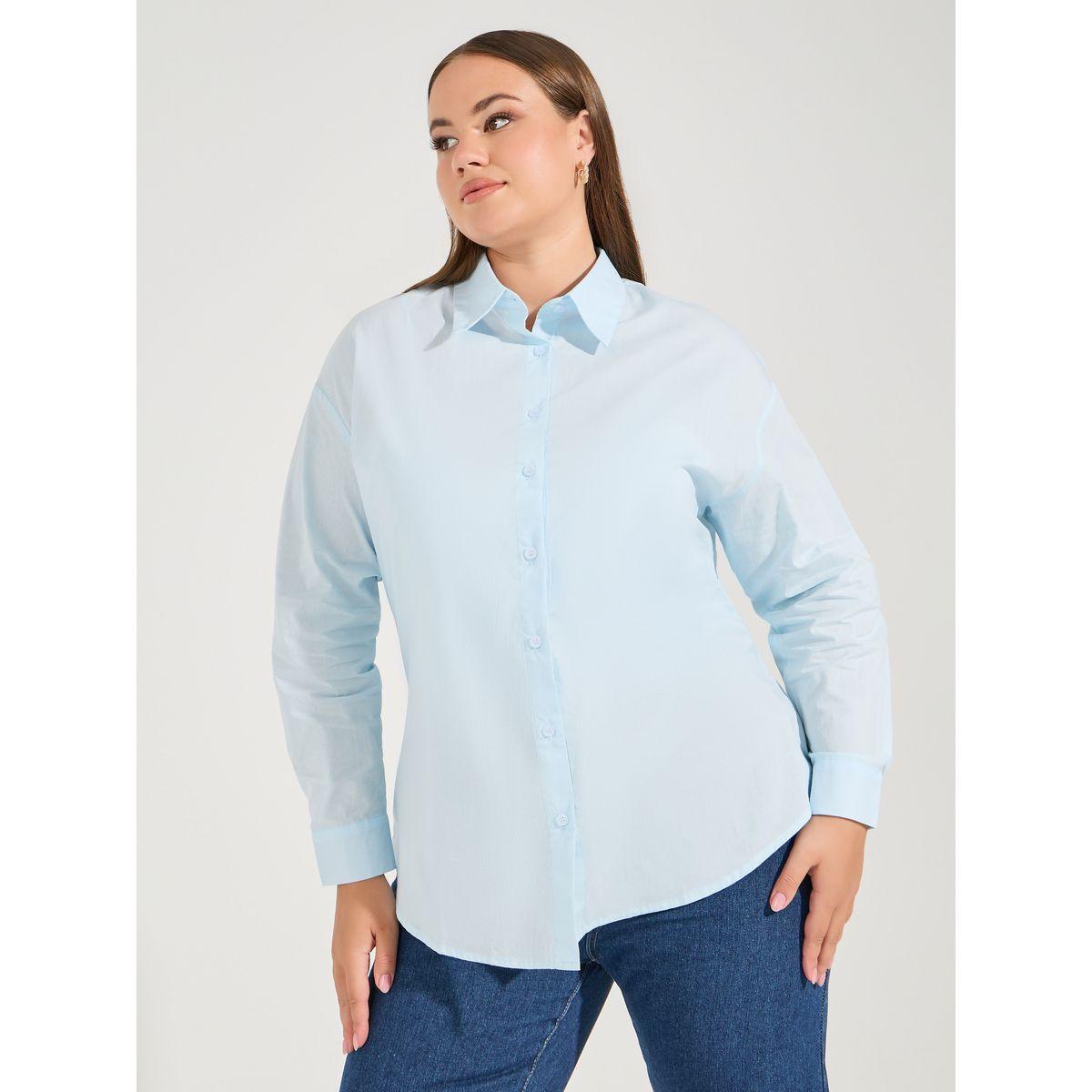 Styli Plus Size Solid Button Through Oversized Shirt-women-clothing-shirtsandblouses-shirts-image-3