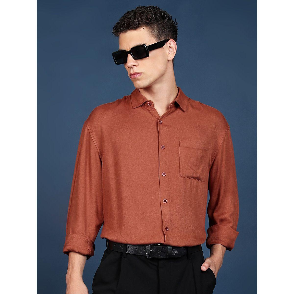 قميص رسمي بقصة مريحة واكمام طويلة هايلاندر × ستايلي-men-clothing-shirts-image-1