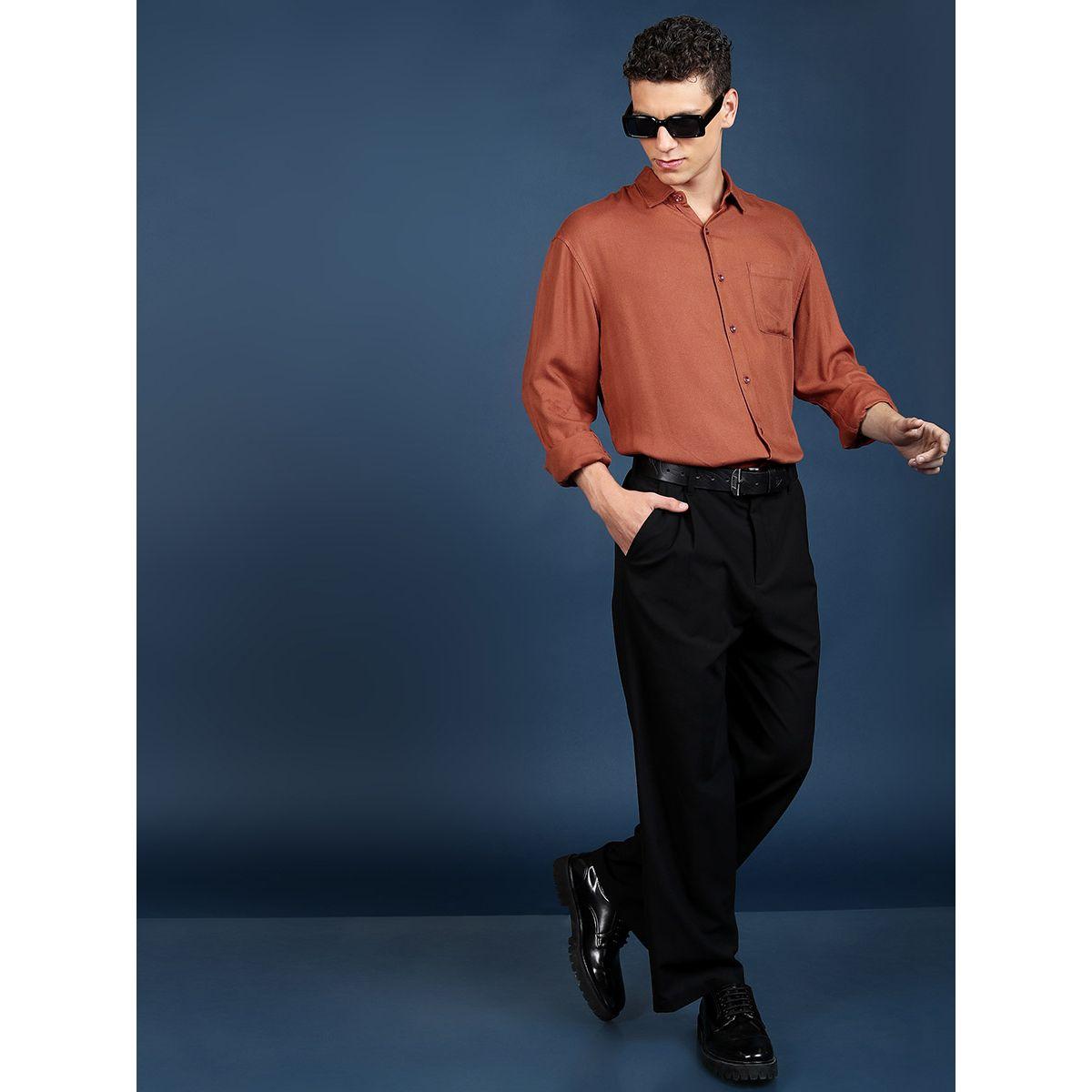 قميص رسمي بقصة مريحة واكمام طويلة هايلاندر × ستايلي-men-clothing-shirts-image-2