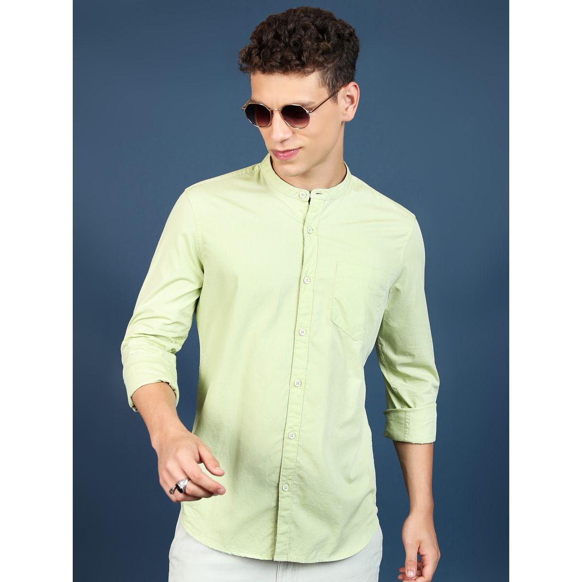 Highlander X Styli  Slim Fit Mandarin Collar Casual Shirt-men-clothing-shirts-image-1
