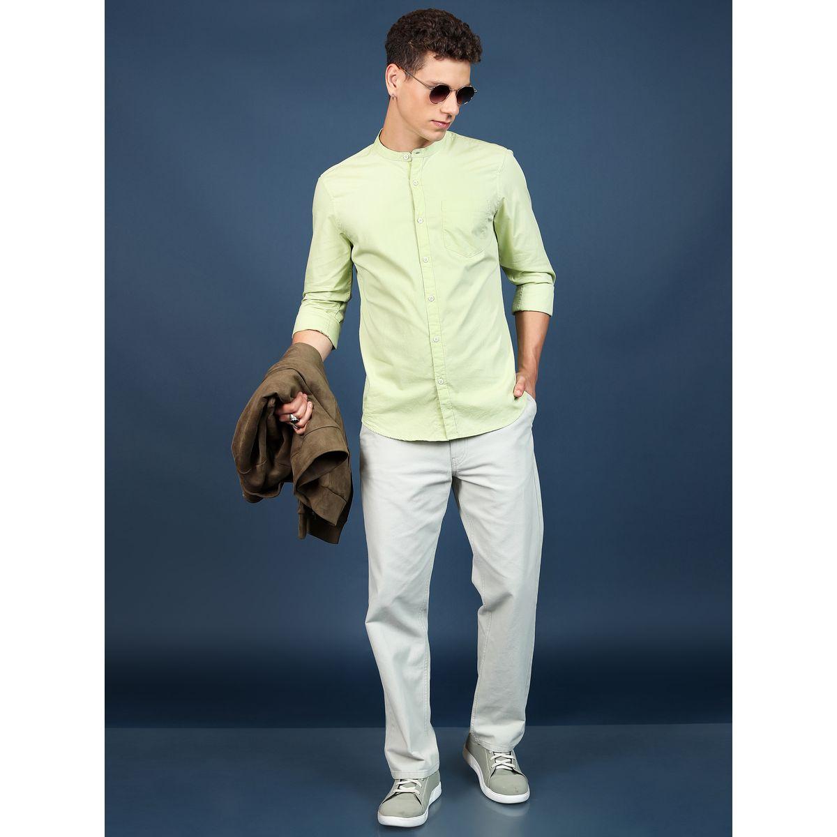 Highlander X Styli  Slim Fit Mandarin Collar Casual Shirt-men-clothing-shirts-image-2