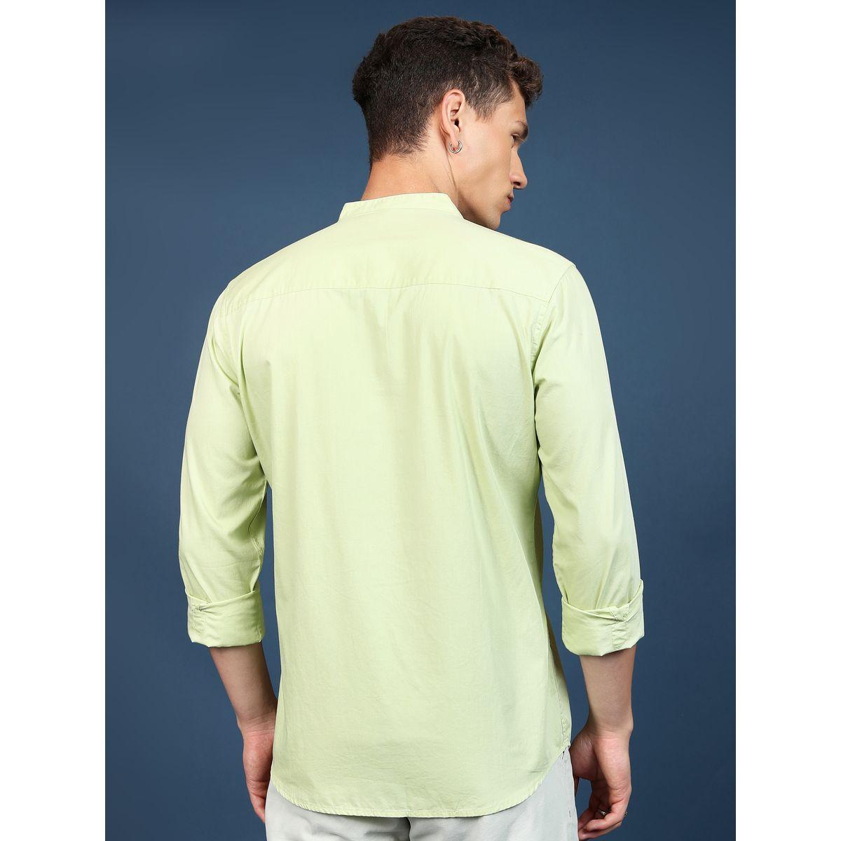 Highlander X Styli  Slim Fit Mandarin Collar Casual Shirt-men-clothing-shirts-image-3