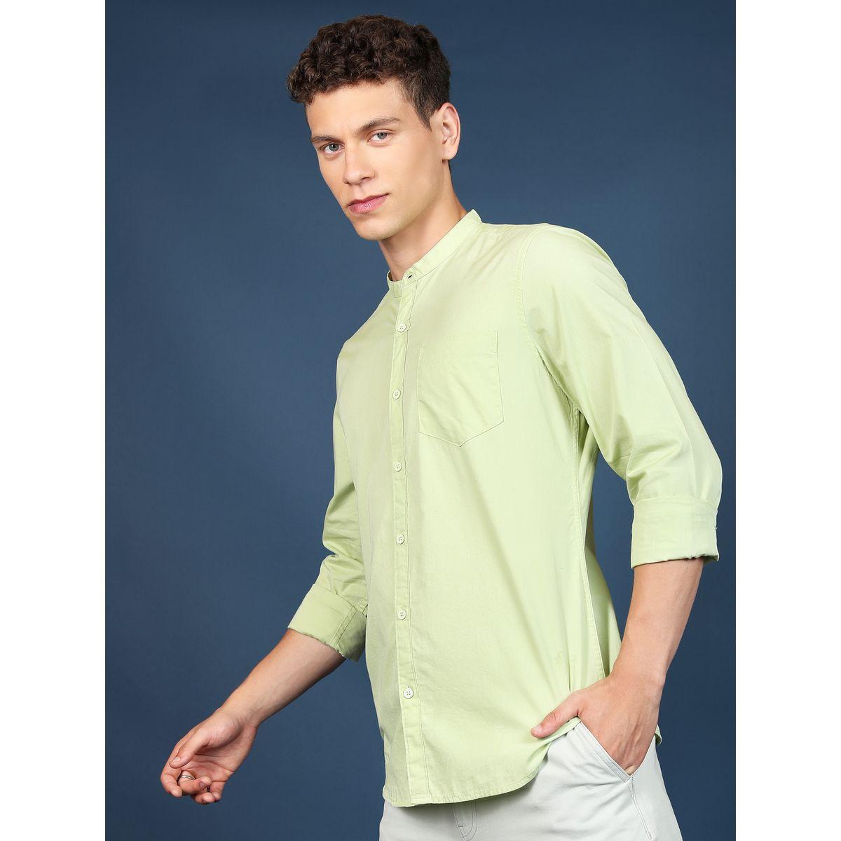 Highlander X Styli  Slim Fit Mandarin Collar Casual Shirt-men-clothing-shirts-image-4
