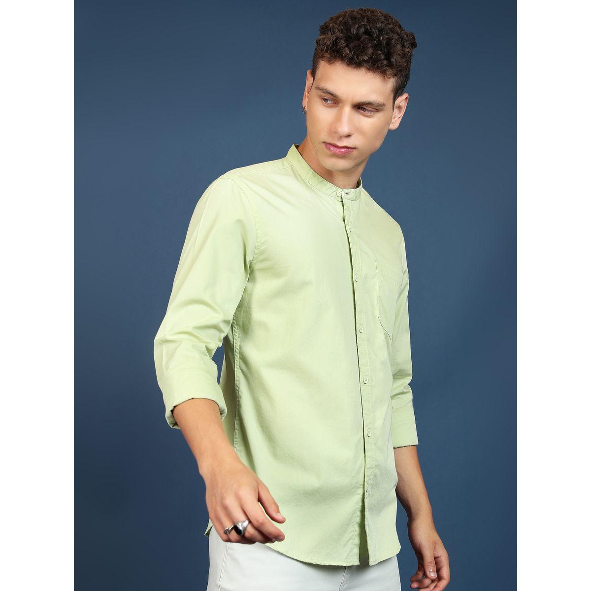 Highlander X Styli  Slim Fit Mandarin Collar Casual Shirt-men-clothing-shirts-image-6