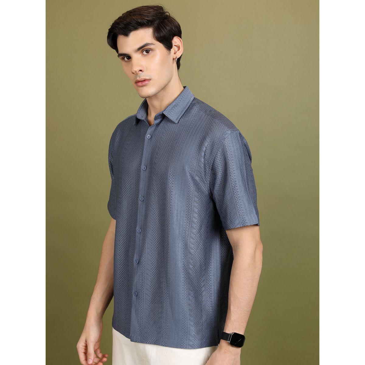 Highlander X Styli  Oversized Jacquard Casual Shirt-men-clothing-shirts-image-4