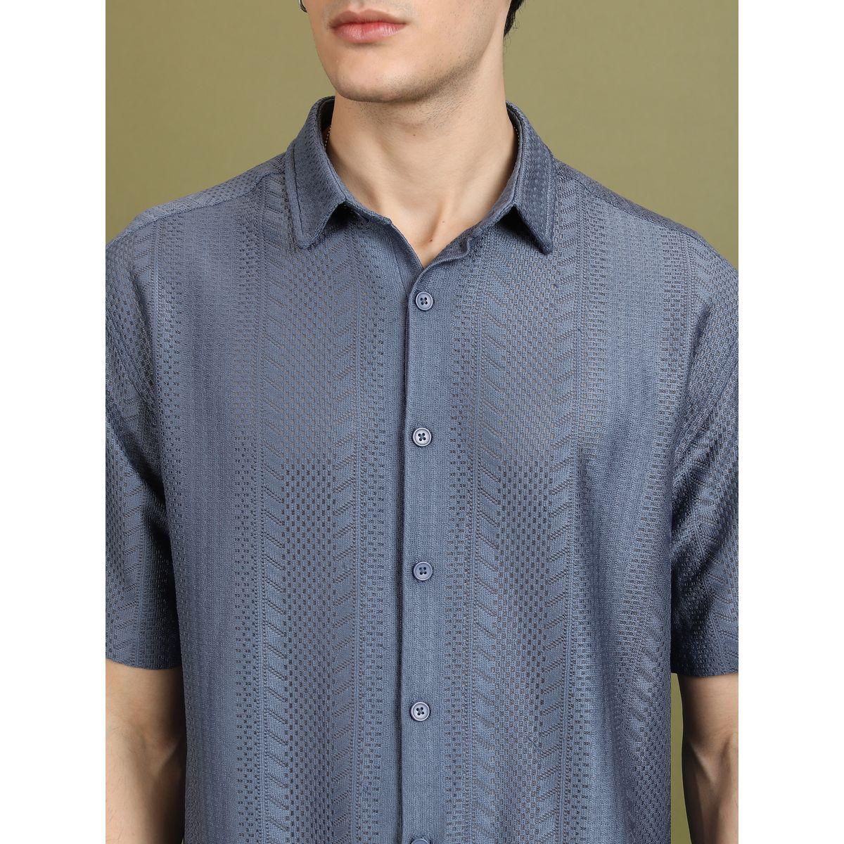 Highlander X Styli  Oversized Jacquard Casual Shirt-men-clothing-shirts-image-5