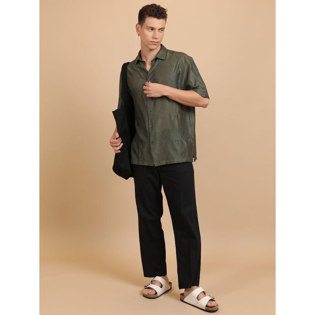 Highlander X Styli  Oversized Textured Cutaway Shirt-men-clothing-shirts-image-2