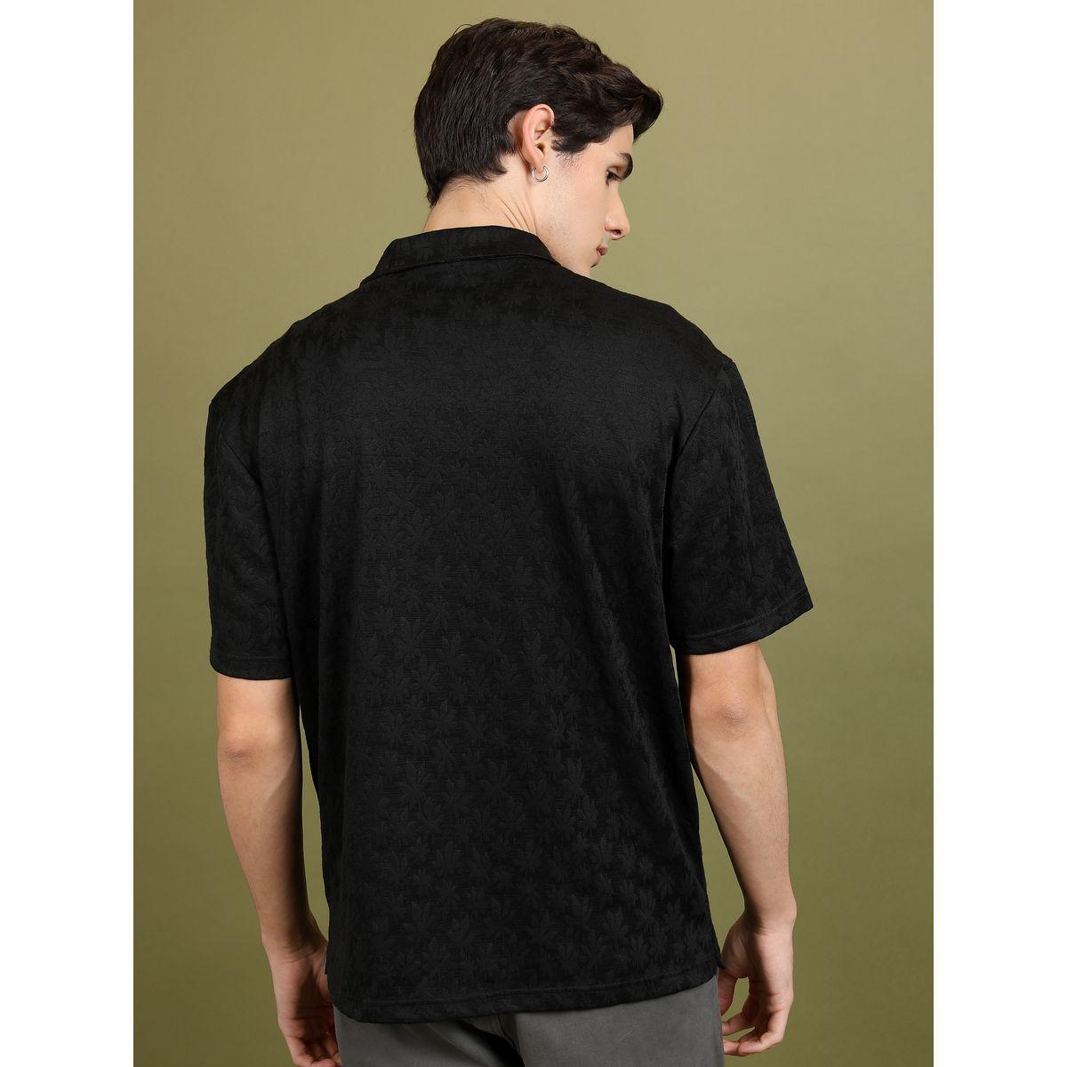 Highlander X Styli  Oversized Floral Self Design Casual Shirt-men-clothing-shirts-image-3