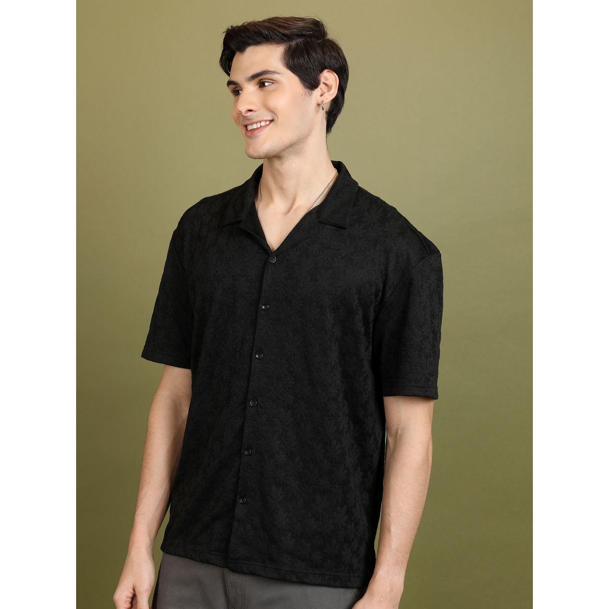 Highlander X Styli  Oversized Floral Self Design Casual Shirt-men-clothing-shirts-image-4
