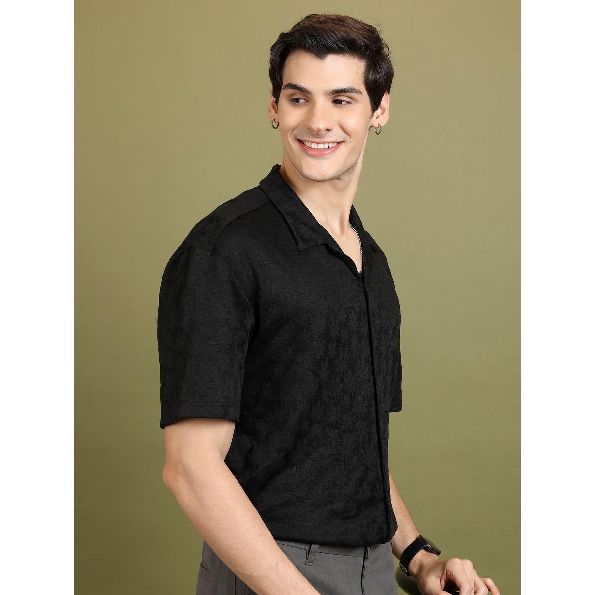 Highlander X Styli  Oversized Floral Self Design Casual Shirt-men-clothing-shirts-image-6