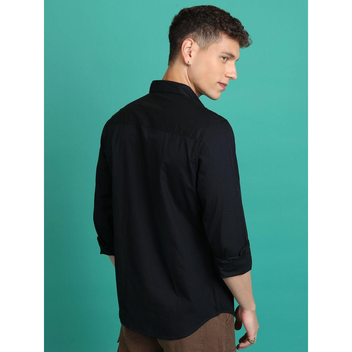 Ketch X Styli  Spread Collar Slim Fit Typography Print Casual Shirt-men-clothing-shirts-image-3